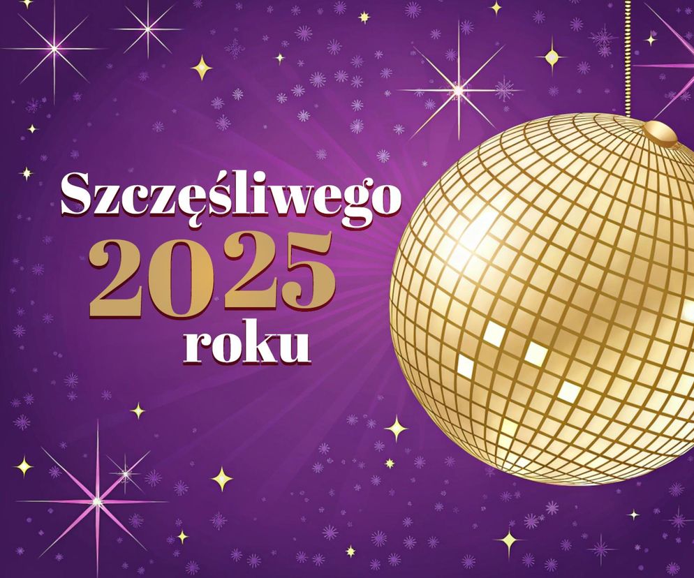 Złota kula szczęśliwego nowego roku 2025